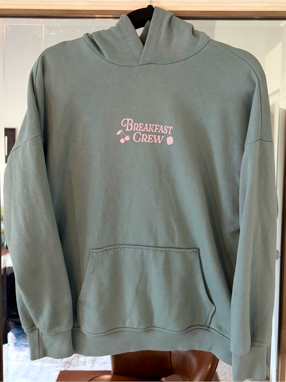 Weekend Academy Girls Graphic Hoodie Sizes XL 14-16 Loungewear Sage Green Crew